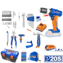 Mallette à Outils 119 Pcs avec Perceuse à Percussion 20V thumbnail 1