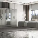 Chambre à Coucher 2LITS Jumeaux 6 battants 4 pièces Gris Clair Ema Twin thumbnail 1