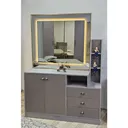 Chambre à Coucher Armoire 6 battants 6 pièces Gris Beige Blanc Pusat thumbnail 4