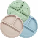 PANDAEAR - Assiettes Bébé Silicone – Lot de 3 Divisées & Antidérapantes thumbnail 1