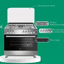 Cuisiniere Cac 5FEUX 90X60 Inox Full Option CAC90G thumbnail 3