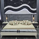 Chambre à Coucher 6 battants 4 pièces Blanc Gris Felicita thumbnail 6