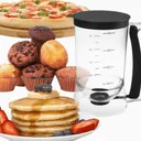 Distributeur de Pâte en Plastique Alimentaire Noir avec Marques de Mesure thumbnail 1