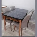 Table à Manger Extensible Noir 6 chaises Gris thumbnail 1