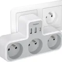 TESSAN - Multiprise Murale 6 en 1 – 3 Prises + 3 Ports USB - 4000W thumbnail 1