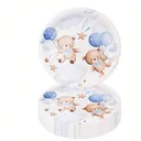 Assiettes en papier jetables, des assiettes en papier avec motif d'ours, 10 PCS thumbnail 1
