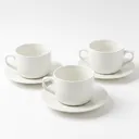 Fine Porcelain - Service de Tasses et Sous-tasses Blanc - Paquet Noir – 12 Pièces thumbnail 1