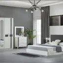 Chambre à Coucher 6 battants 4 pièces Blanc Gris Lines thumbnail 1