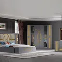 Chambre à Coucher Armoire 6 battants 6 pièces Gris 6190F0 thumbnail 1