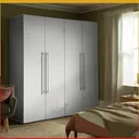 Armoire 4 battants 170X45X175 Cm Blanc ARB004 thumbnail 4