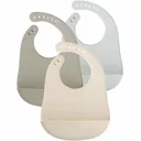 Ensemble de 3 Bavoirs en Silicone pour Bébé dans des nuances naturelles thumbnail 1