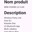 Mini chaine audio LG CJ44 , Auto DJ, karaoke star, multi Bluetooth thumbnail 5