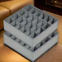 Organiseur de Tiroir pour Vêtements – Boîte de Rangement Grise en Tissu 2PCS thumbnail 1