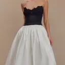 MESKI - Robe midi brodée contrastée - Noir/Blanc Taille XS thumbnail 1