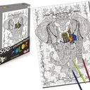 Puzzle Éléphant À Colorier 500 Pièces Adulte Enfant Anti Stress Créatif Relaxation Concentration Artistique thumbnail 1