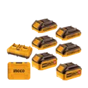 Méga-Pack Énergie Mixte P20S : 6 Batteries (4x 2.0Ah + 2x 4.0Ah) + 1 Chargeur Double Simultané 4A avec Mallette   COSLI230701 thumbnail 1