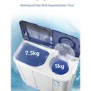 Machine à Laver Hisense 7.5KG Semi Automatique Twintub WS75HA3W thumbnail 4