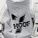 Sweat à Capuche Épais en Peluche pour Homme – Motifs Géométriques Abstraits – Taille L thumbnail 1