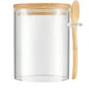 Lot de 2 Bocaux Hermétiques Verre avec Couvercle - Bambou + Cuillère thumbnail 1