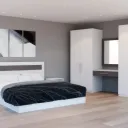 Chambre à Coucher Armoire 4 battants 5 pièces Blanc + MFC10 CACBG002 thumbnail 1