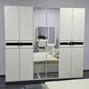 Chambre à Coucher 6 battants 4 pièces Blanc Gris Didim thumbnail 5