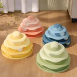 Jouet pour chat en forme de plateau tournant de crème glacée, piste interactive détachable avec balles-Couleur verte thumbnail 1