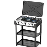 Cuisinière à gaz Decakila à cinq brûleurs avec étagère - KMGS019B thumbnail 1