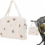 Sac à Langer Bébé en Coton Brodé – Fourre-Tout Portable thumbnail 1