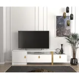 Table Téléviseur Aramis Stand White Gold T102 thumbnail 1