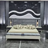 Chambre à Coucher 6 battants 4 pièces Blanc Gris Felicita thumbnail 4