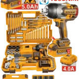 Coffret Outils 138 Pcs + Clé à Chocs 1350 Nm 20V INGCO thumbnail 1