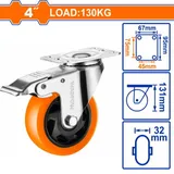 Roulette Pivotante à Frein 4" (100mm) 130kg - WJL2343 thumbnail 3