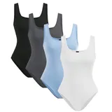 Lot de 4 Bodys Débardeur Été – Col Rond, Léger et Confortable thumbnail 1