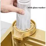 Evier de cuisine 8045G en acier inoxydable 304-finition doré brossé thumbnail 6