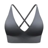 Kayna – Soutien-gorge de sport col V femme – Bretelles fines réglables – Bonnet rembourré thumbnail 1