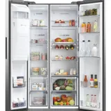 Refrigerateur Haier Side By Side 2PORTES Distributeur Glacon Gris HSW59FEIMM thumbnail 3