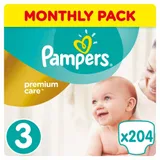 PAMPERS PREMIUM CARE - Couches Taille 3 – 204 unités (Format mensuel) thumbnail 1