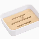 Porte-Savon en Polystyrène Finition Bambou – Blanc et Noir thumbnail 1