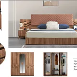 Chambre à Coucher 6 battants 4 pièces Marron Wood thumbnail 3