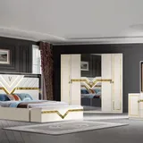 Chambre à Coucher Armoire 6 battants 6 pièces Beige 6192A thumbnail 1