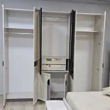 Chambre à Coucher Armoire 6 battants 6 pièces Blanc Diyana thumbnail 3