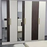Chambre à Coucher 6 battants 4 pièces Gris Marron Beige Piazza thumbnail 5