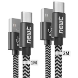 XIAOMI - Câbles USB-C [2x : 1m+2m] Nylon Tressé – Compatible Samsung, Huawei thumbnail 1