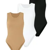 Ensemble Justaucorps Sans Manches De Couleur Unie 3 PCS - Taille M thumbnail 1