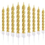 Bougies d'anniversaire dorée pour adultes,10 pièces thumbnail 1