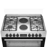 Cuisiniere Beko 6 feux 90X60 à Gaz + 2 Plaques de Cuisson Inox BGM21225EX thumbnail 2