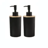 Lot de 2 distributeurs de Savon Rechargeables avec bouchon en bois thumbnail 1