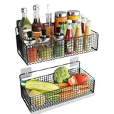 Étagères murales noires – Spacieuses pour salle de bain et cuisine - Lot de 2PCS thumbnail 1