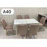 Table à Manger 6 places 80X140 Métal Noir A40 thumbnail 1