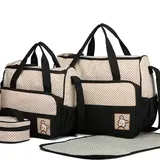 Sac à Langer 4 Pièces (2 Sacs+Trousse Biberon+Trousse accessoire) - Rouge thumbnail 1